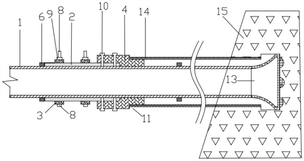 A device for conveniently drilling holes in broken rock mass and its drilling method