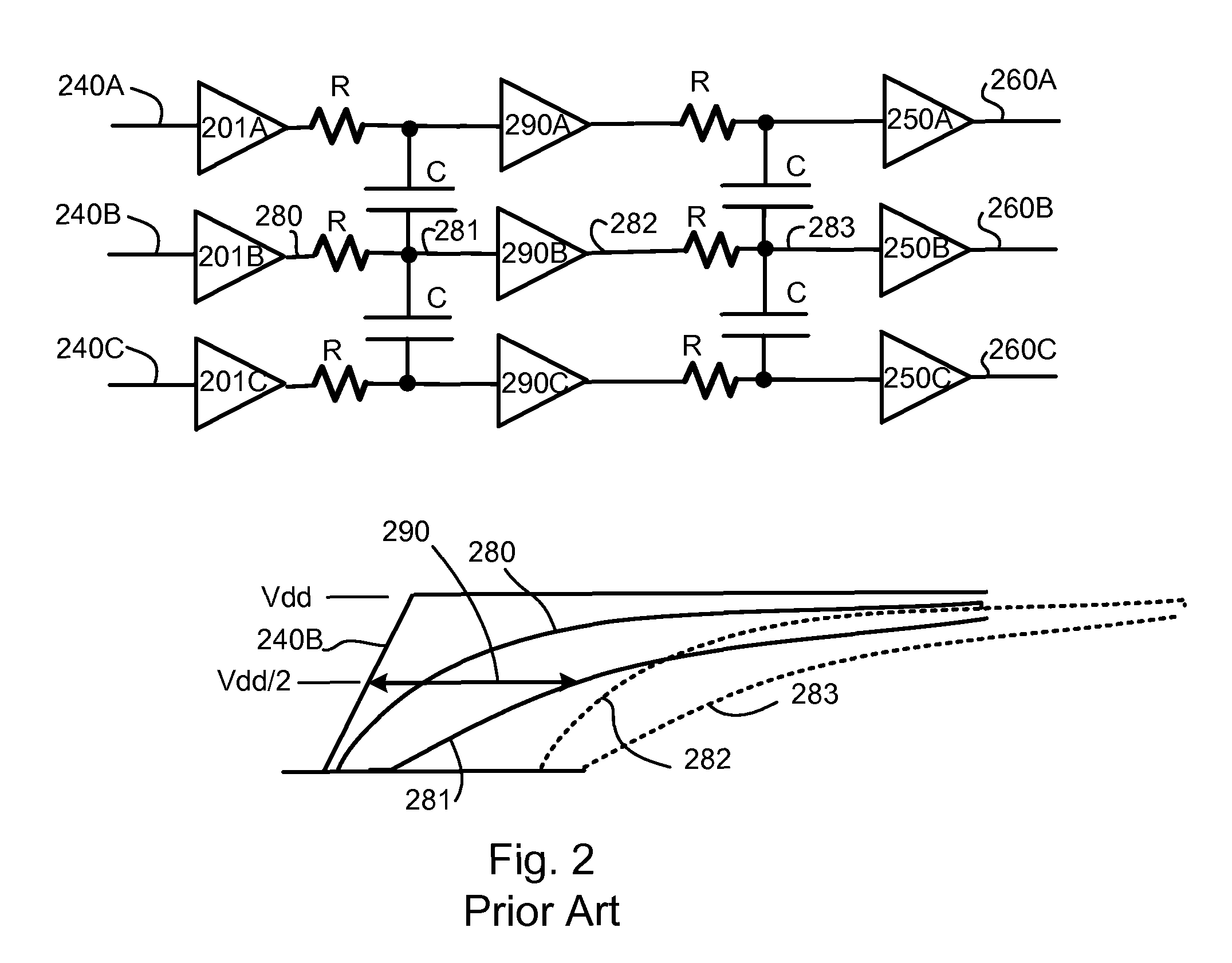 Signal transmission reducing coupling caused delay variation