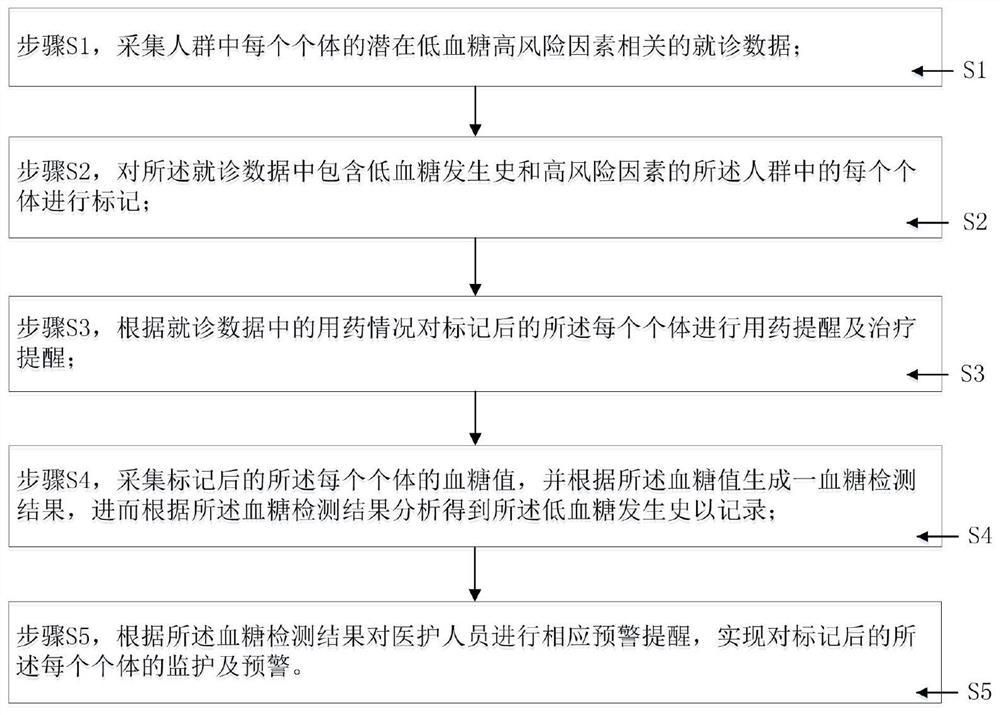 Monitoring and early warning system and method for hypoglycemic patient