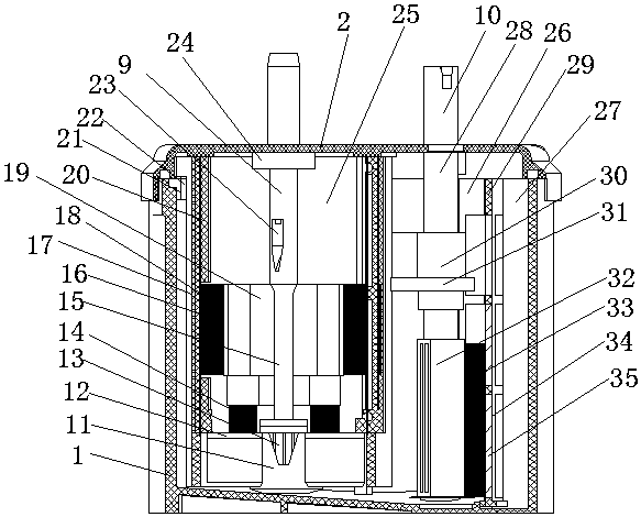 A three-chamber connected sample detection cup