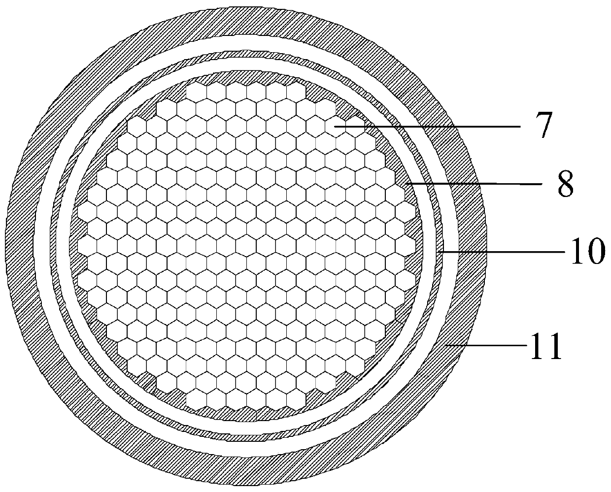 Single-flow supercritical water cooled reactor based on regular hexagonal fuel assemblies