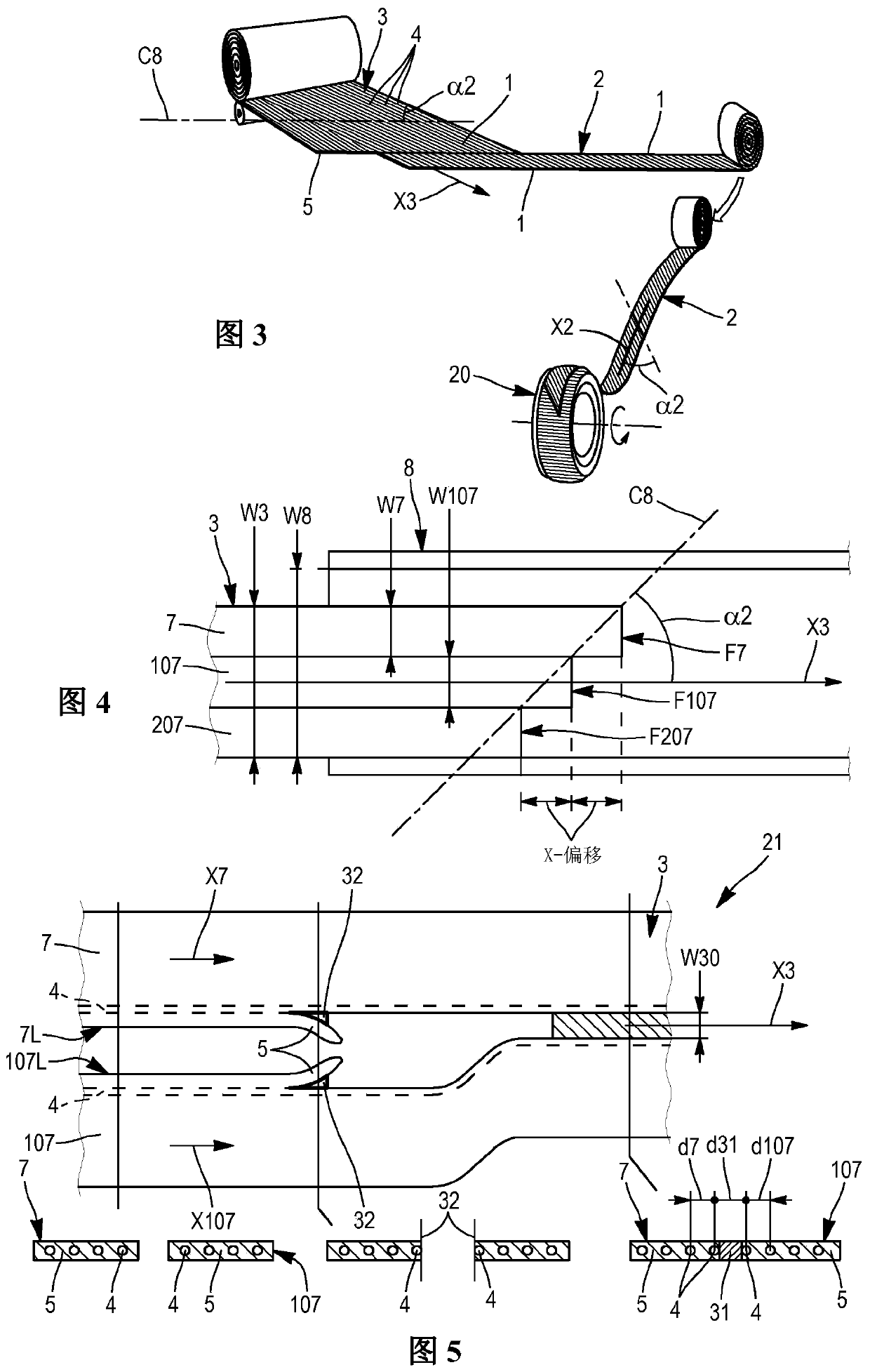 Method for producing webs for reinforcement ply of a tyre by butt-joining of straight-wire strips