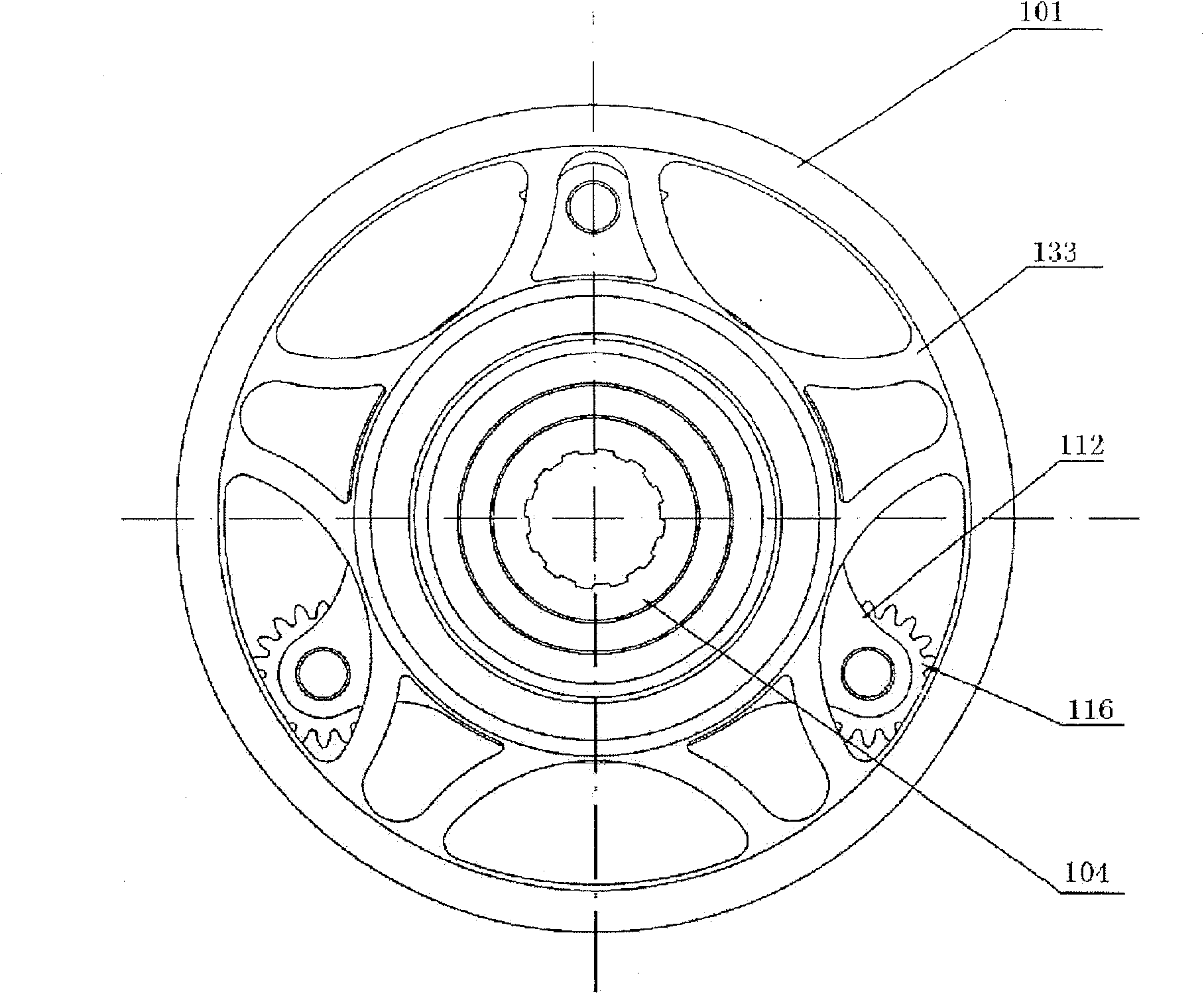 Multi-speed bicycle and rear axis planetary gearing speed changer thereof