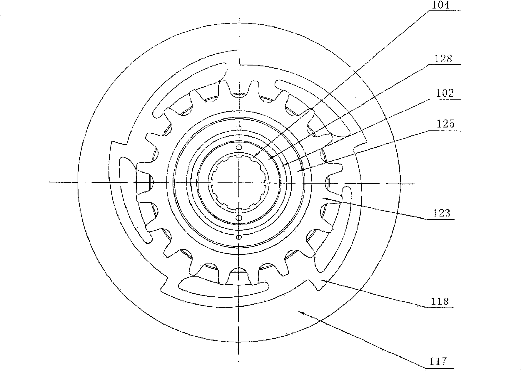 Multi-speed bicycle and rear axis planetary gearing speed changer thereof