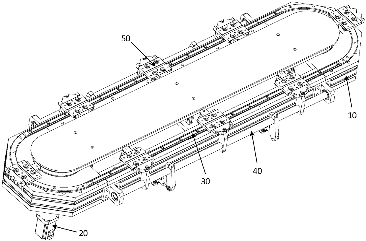 Synchronous rail driving system and annular production line