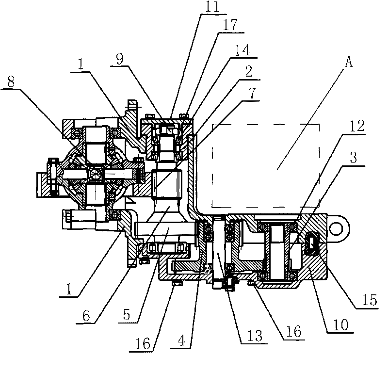 Reduction box used for battery fork lift truck