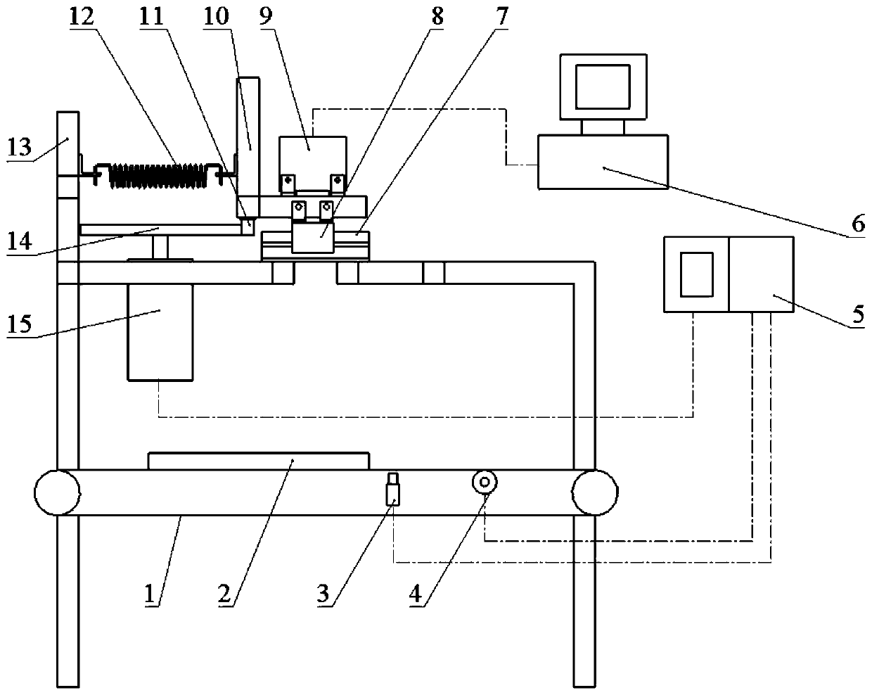 An on-line detection device for wood-based panel surface defects based on the principle of synchronization