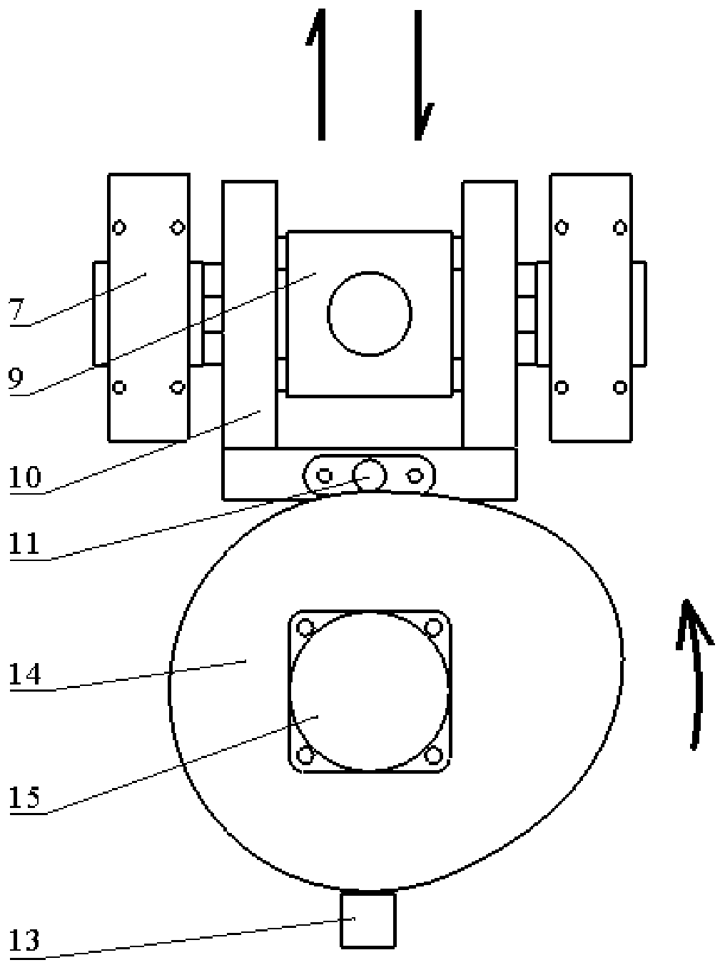 An on-line detection device for wood-based panel surface defects based on the principle of synchronization