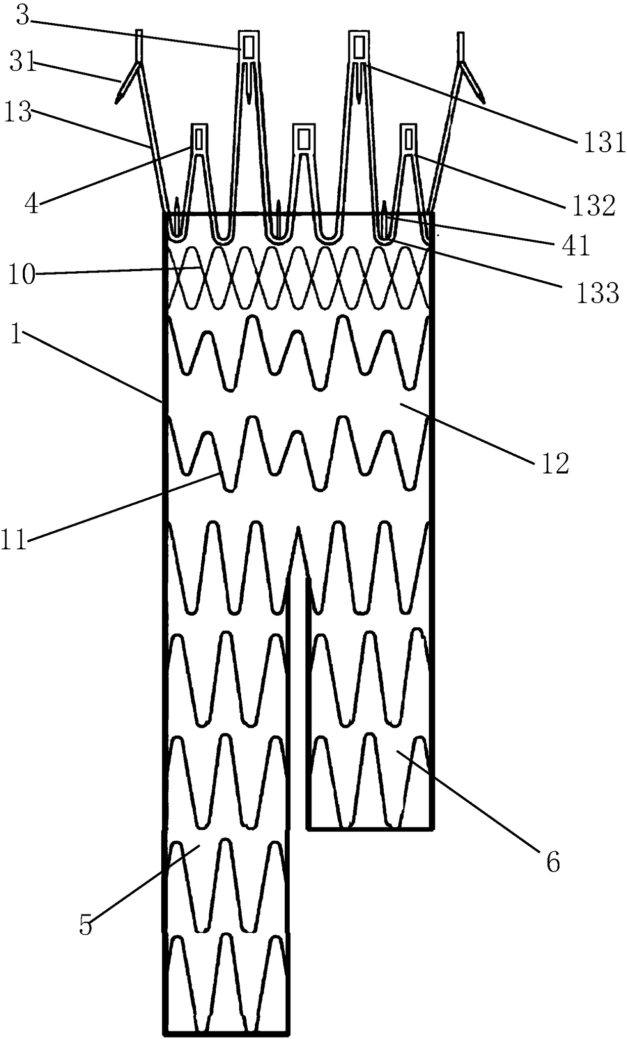 A kind of abdominal aortic stent graft, delivery device and usage method thereof