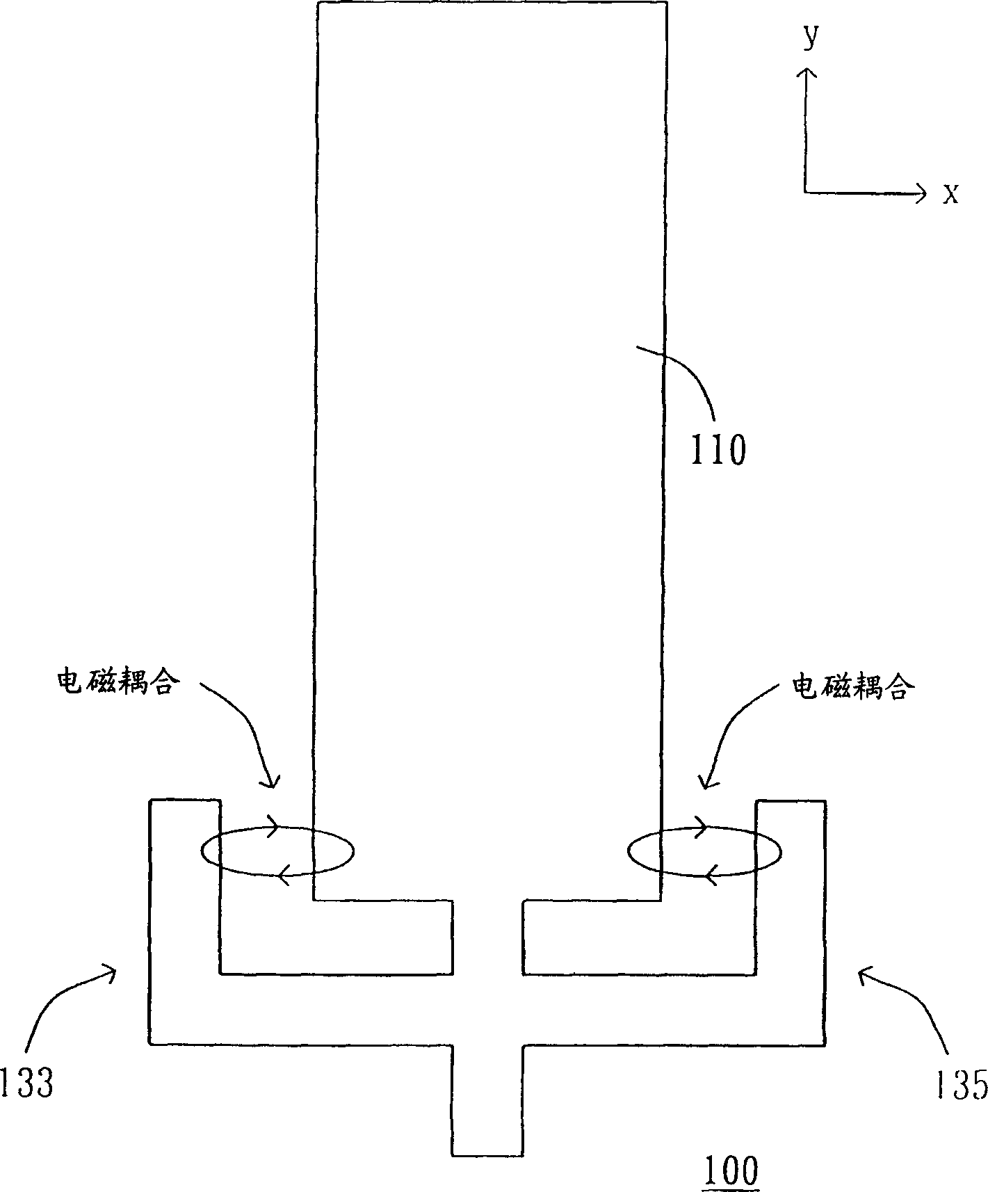 Double frequency mono-polar antenna