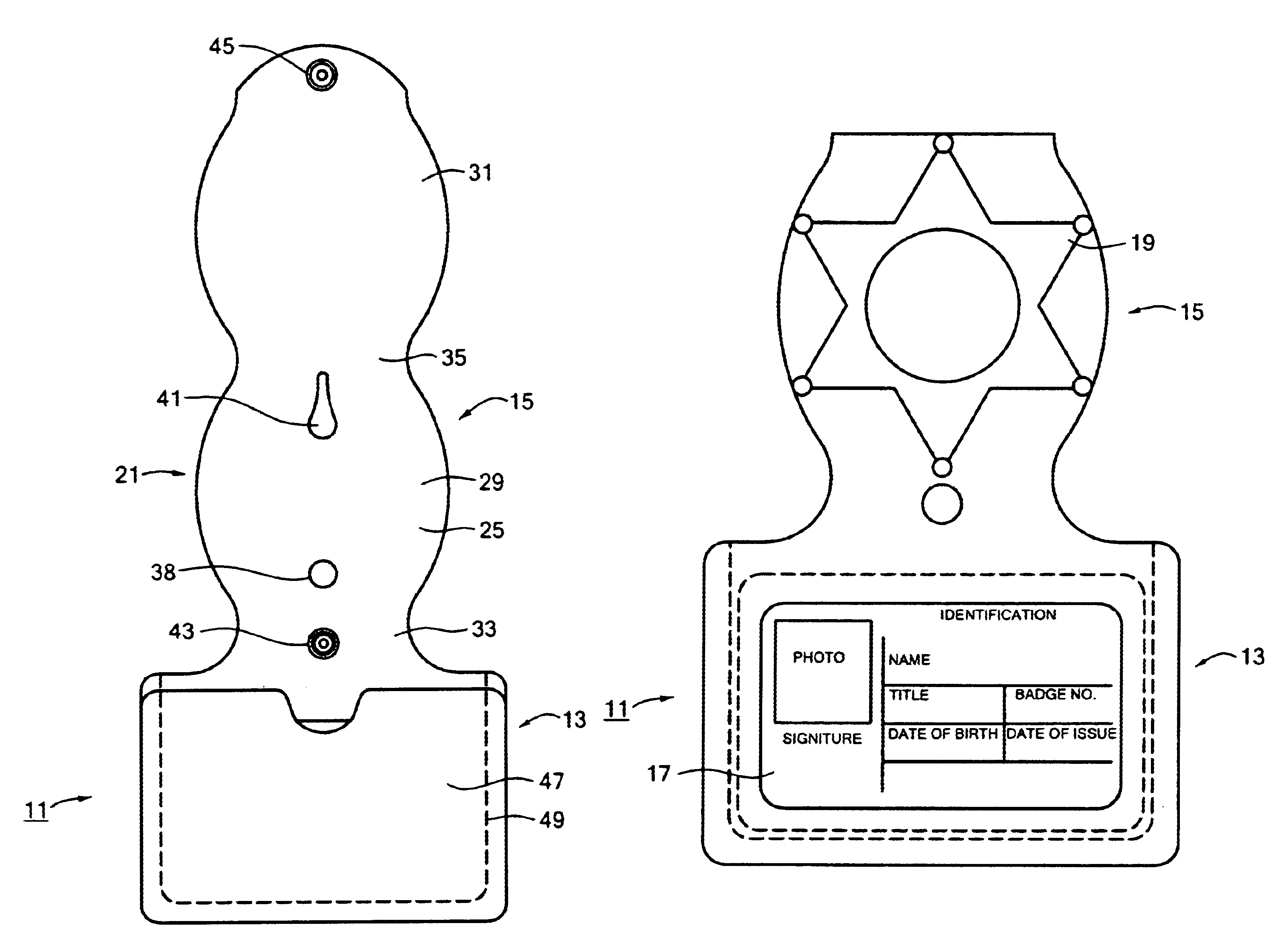 Device for holding a badge and an identification card