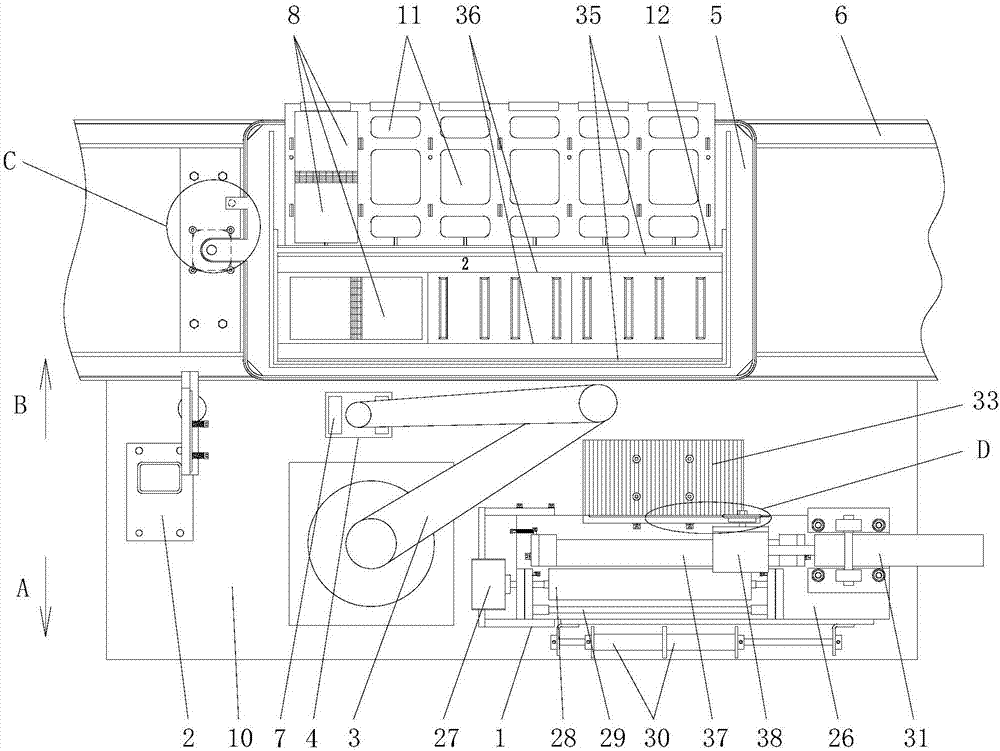 Cutting and assembling device used for carbon fiber battery polar plates