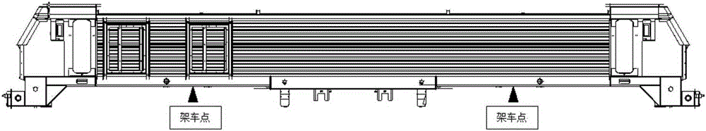 Locomotive body deflection measurement method