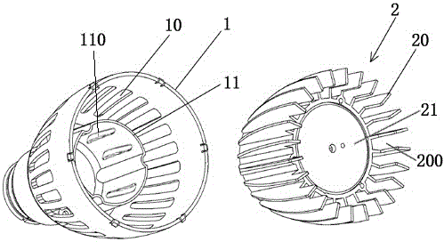 LED down lamp for air cross-ventilation and heat dissipation