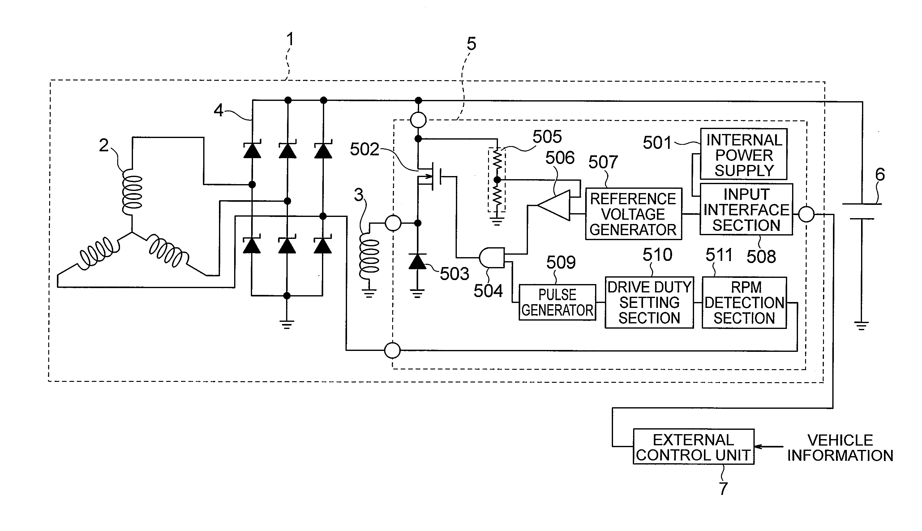 Control device and control method for a vehicle AC generator