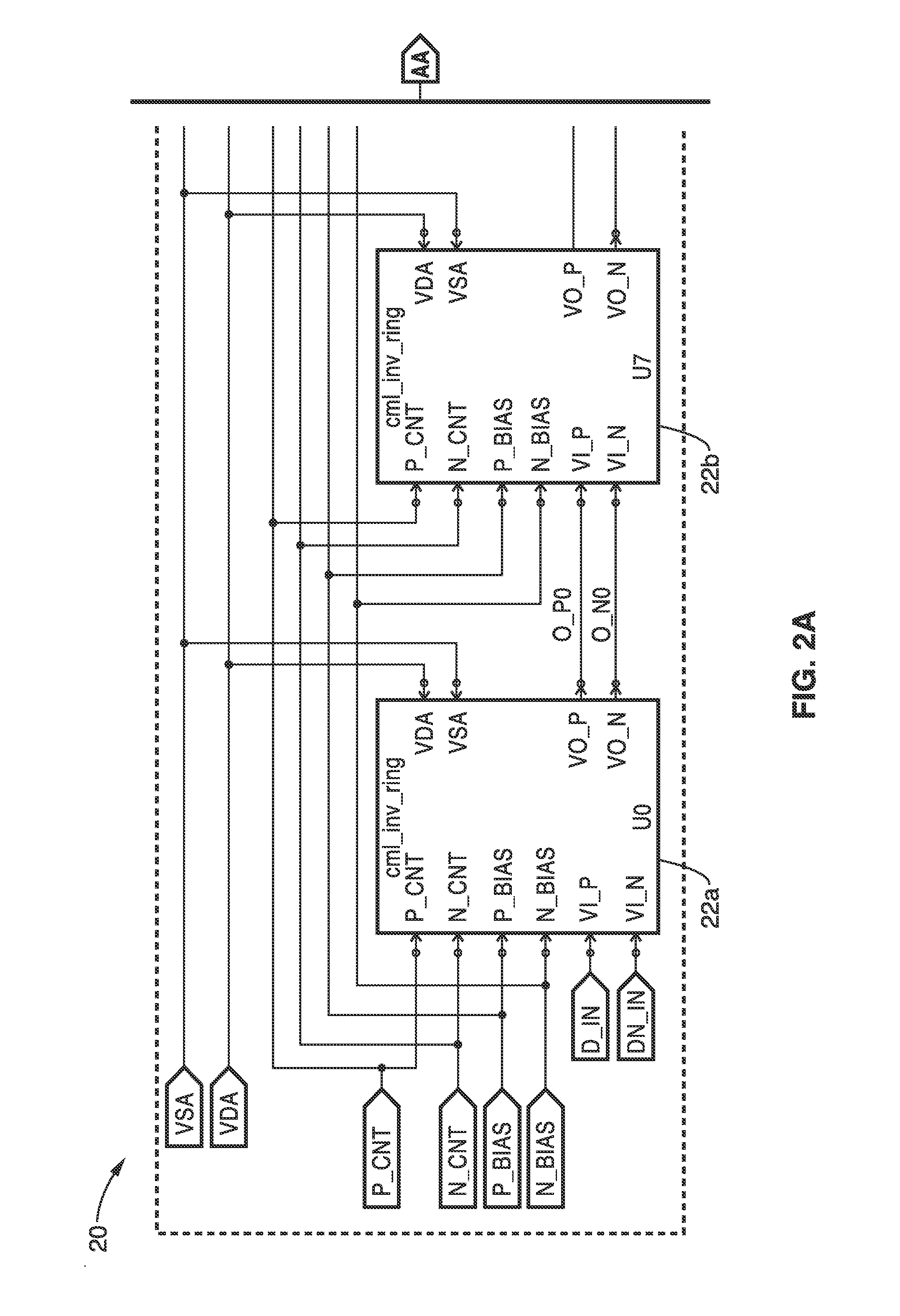 Low jitter tunable voltage control oscillator with self calibration  circuits to reduce chip fabrication process variation