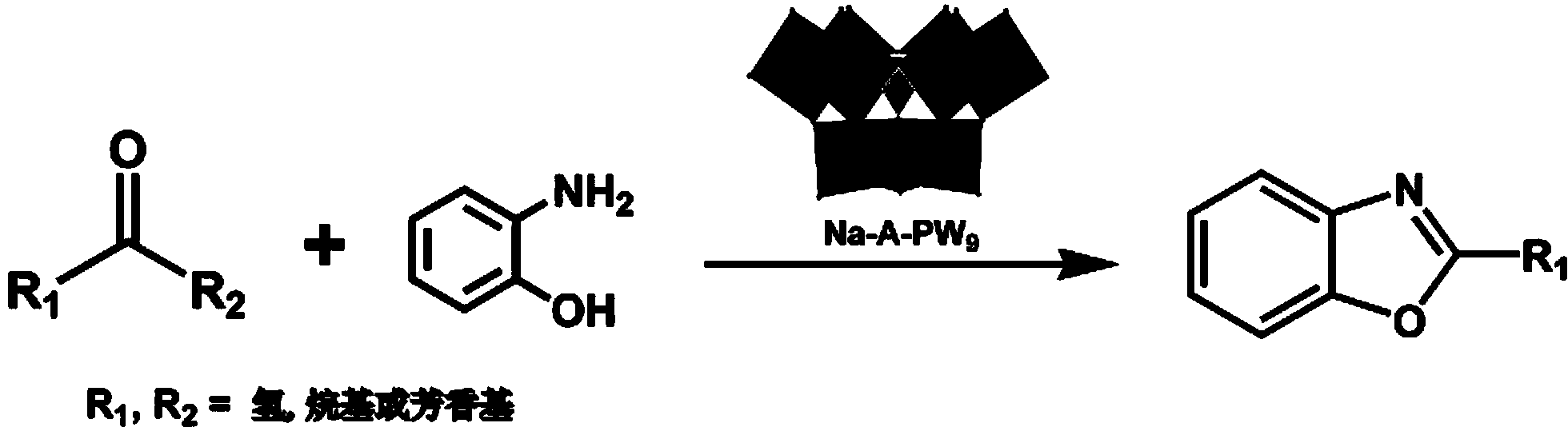 Keggin type vacancy polyacid and application thereof in catalytic synthesis of benzoxazole derivative