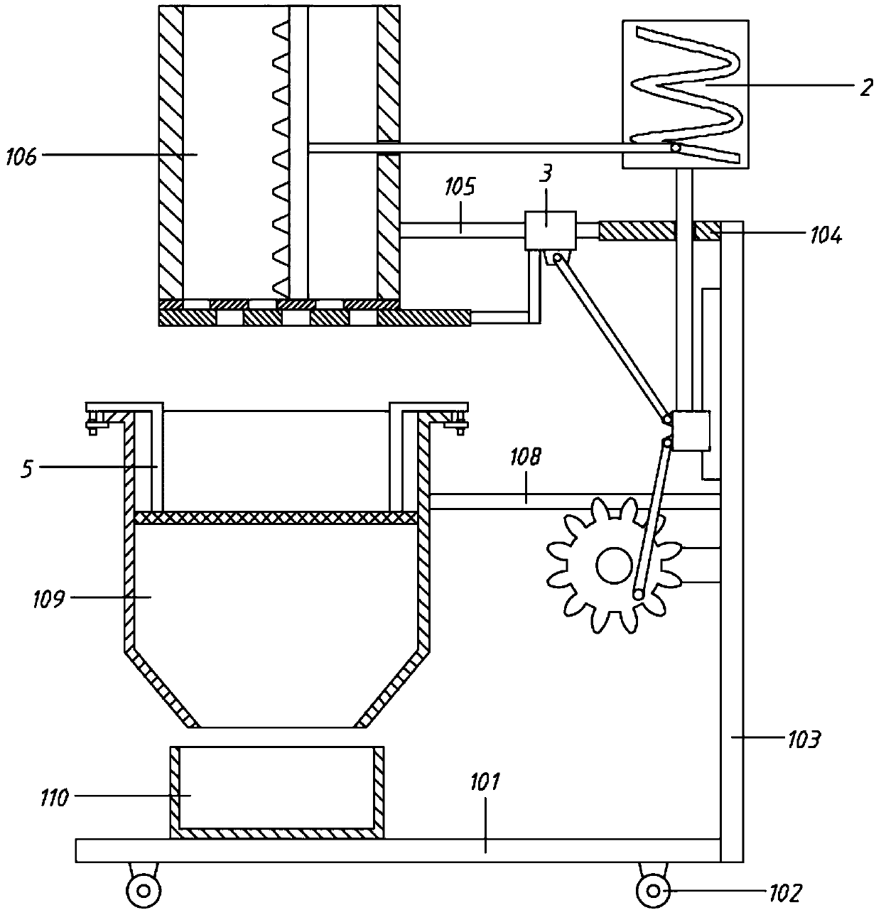 Husking and sieving robot for sesamum indicum production use as well as husking and sieving method thereof