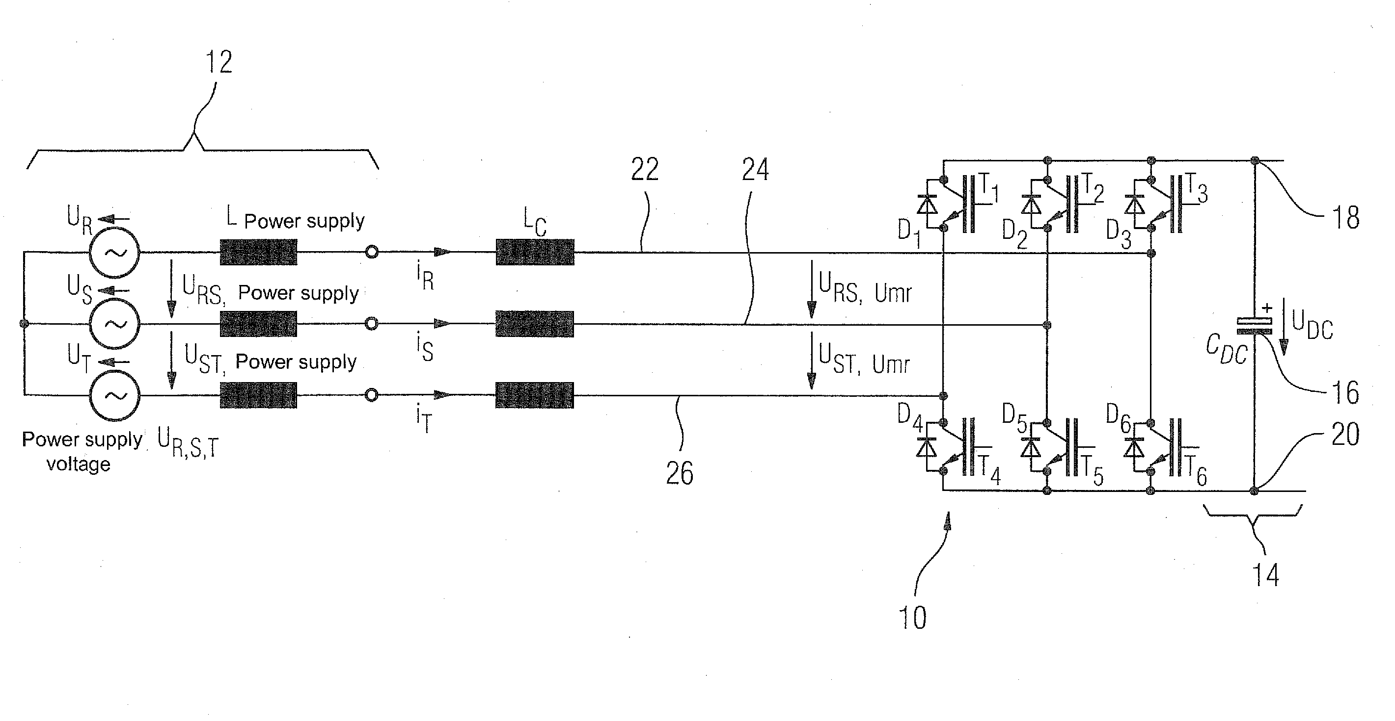 Method and apparatus for setting a feedback power of a fundamental frequency clocked converter