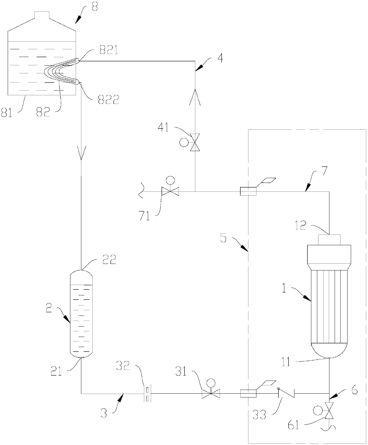 Marine reactor and once-through steam generator secondary side passive residual heat removal system