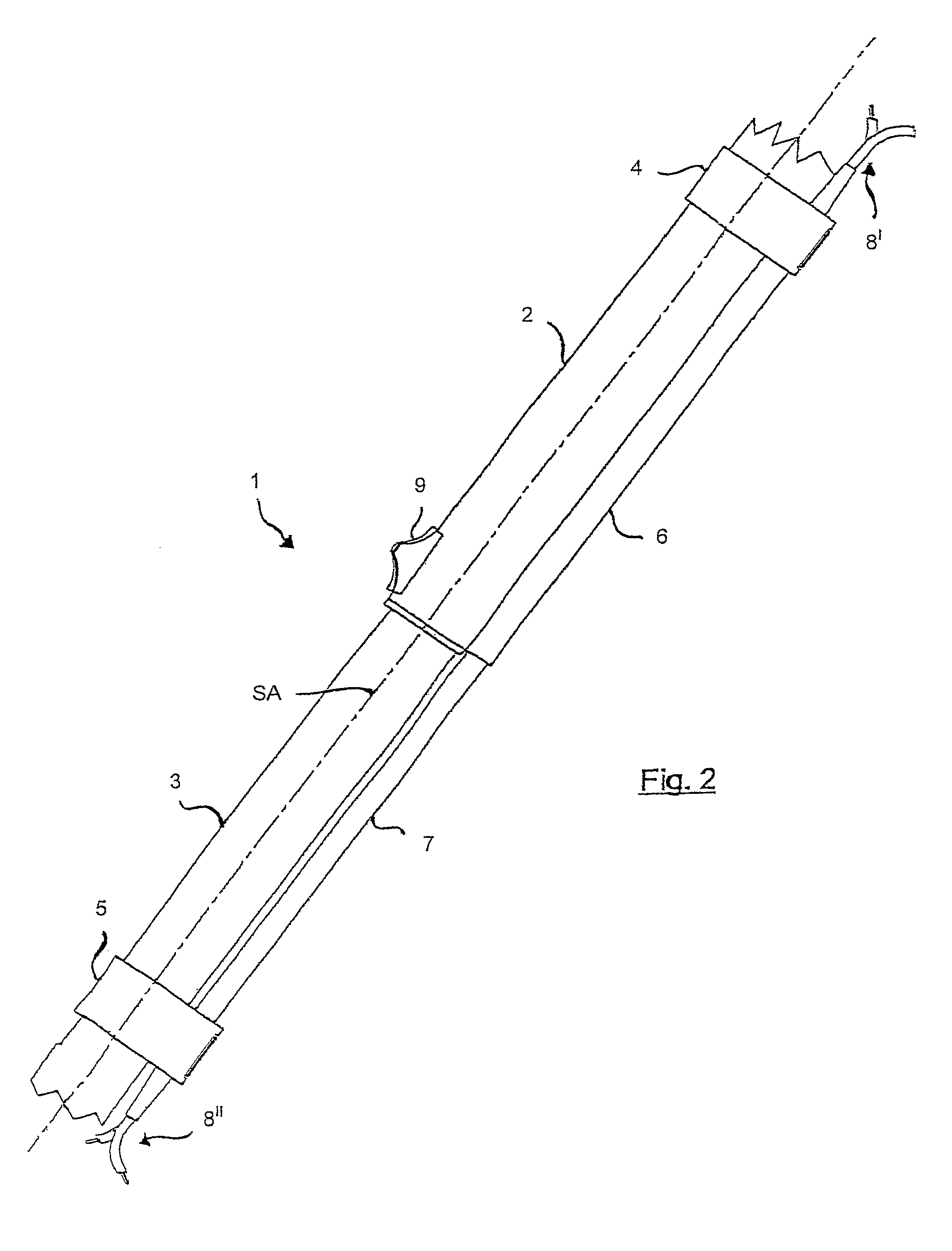 Telescopic tube for electric household appliances equipped with electricity conduction means