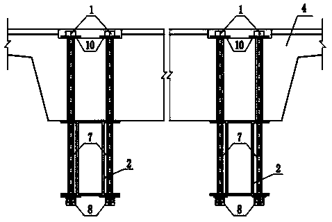 Replacement structure of existing bracket of cantilever beam bridge and construction method