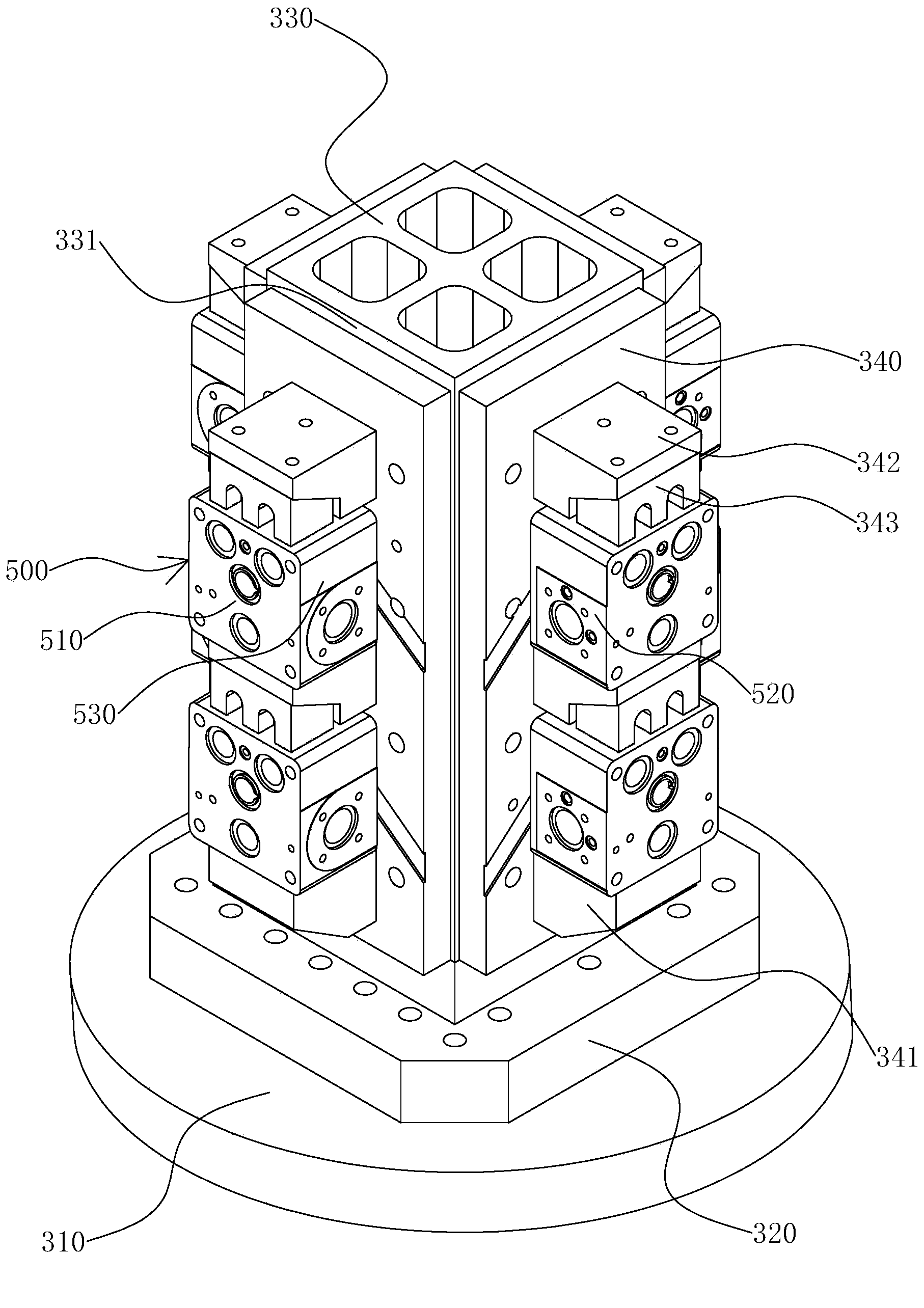 Machining device for proportional pressure control valve special for injection machine