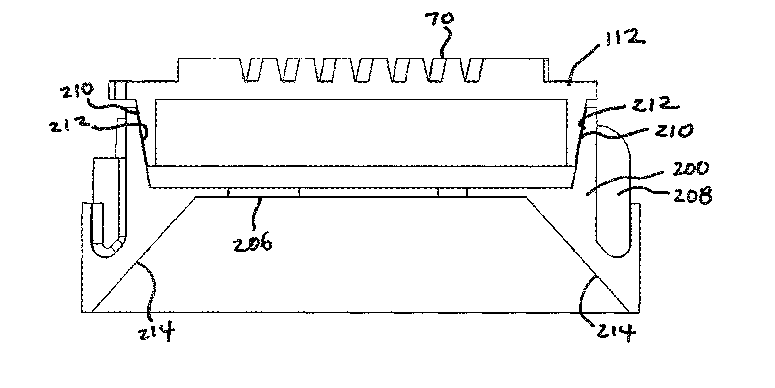 Lighting fixture with recessed baffle trim unit