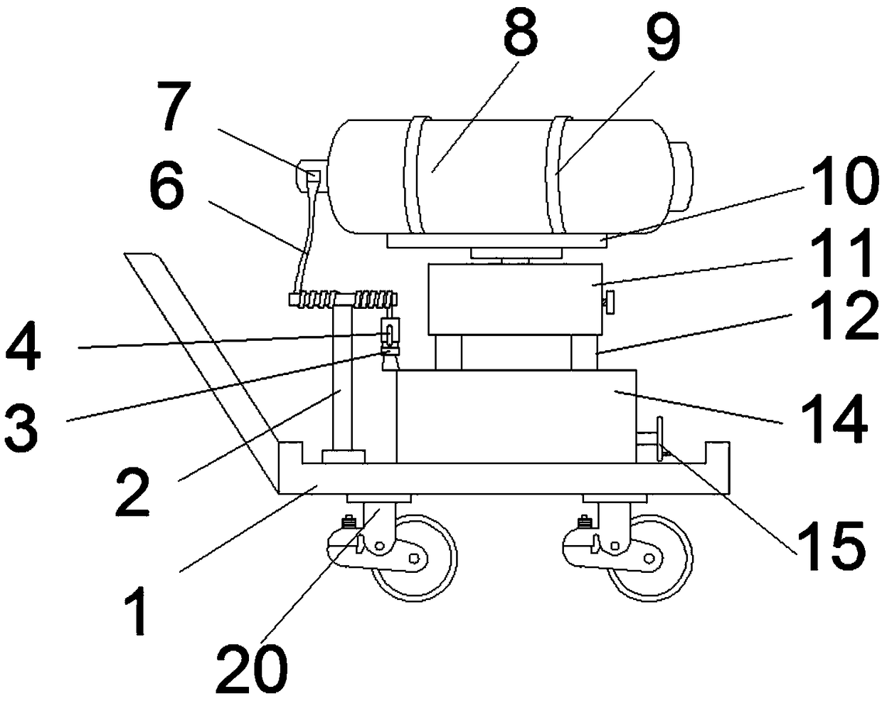 Fire-fighting fire extinguishing device convenient to adjust