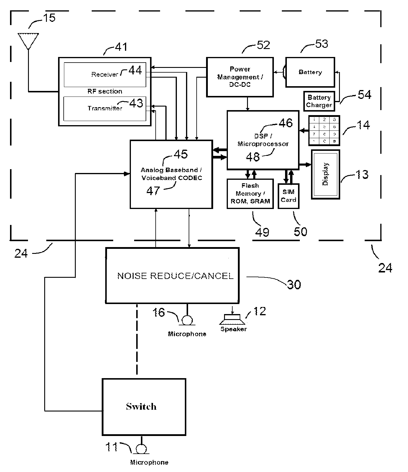 Environmental noise reduction and cancellation for a communication device including for a wireless and cellular telephone