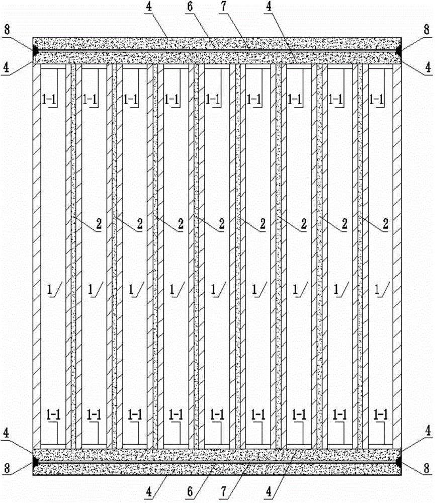 Existing hollow board beam bridge bearing separation consolidating structure and construction method