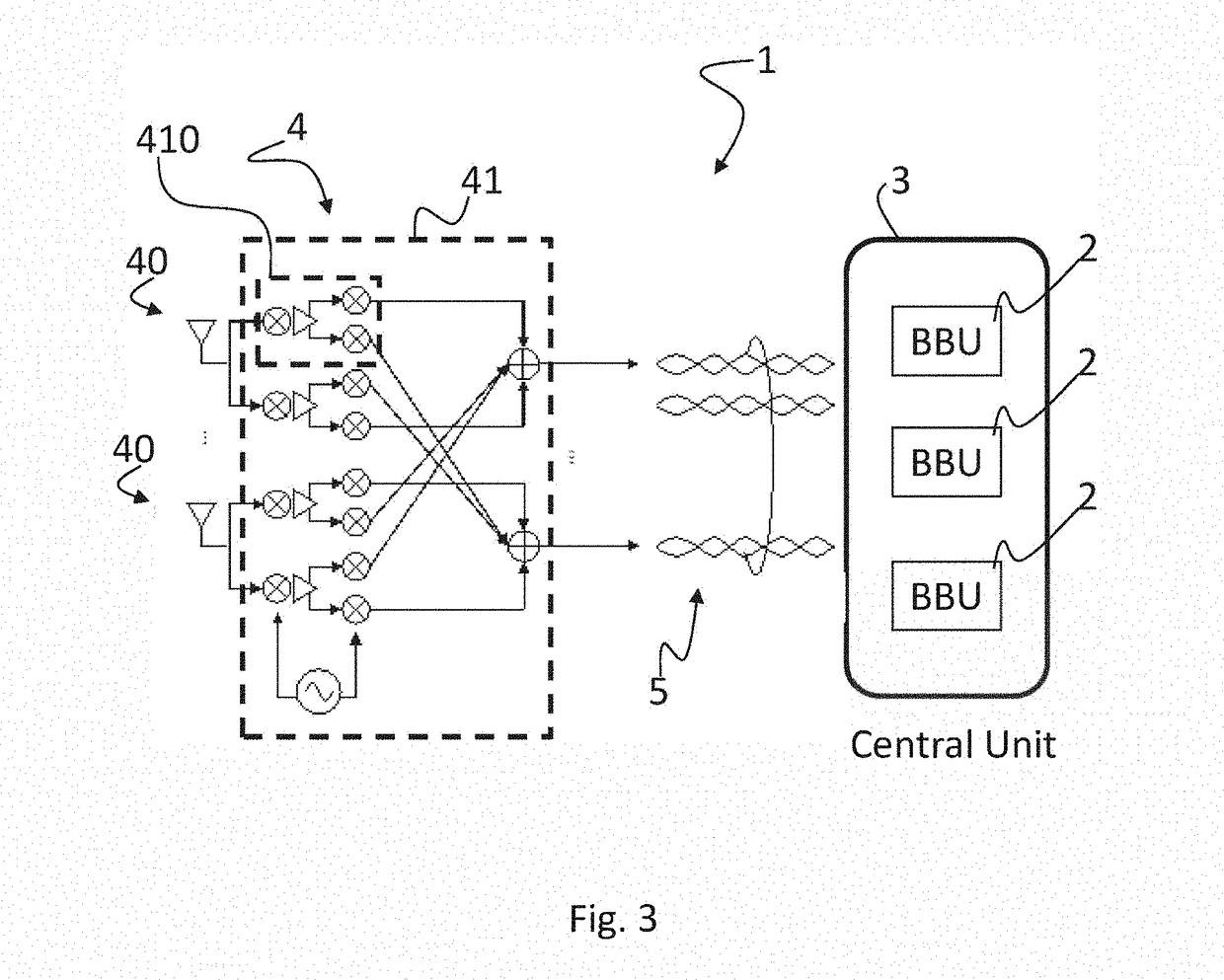 Method and system for transporting radio signals over copper cables