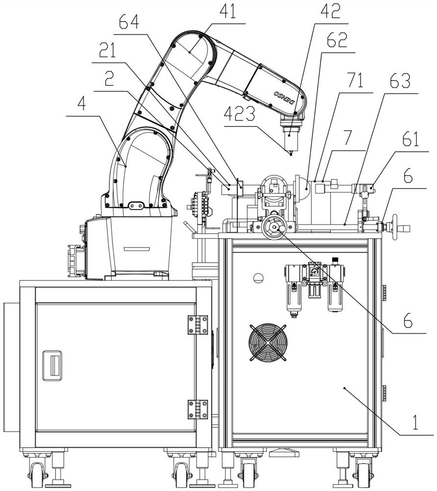 A rotating 360-degree product burr detection device