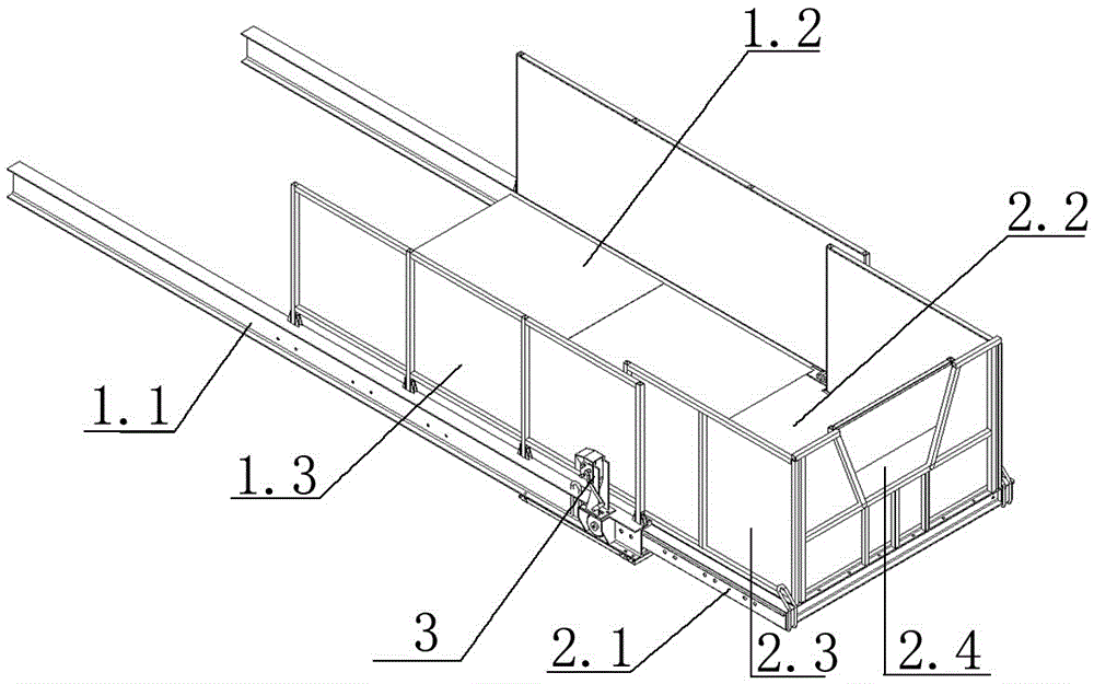 Assembling type telescopic early-warning discharging platform and assembling construction method thereof