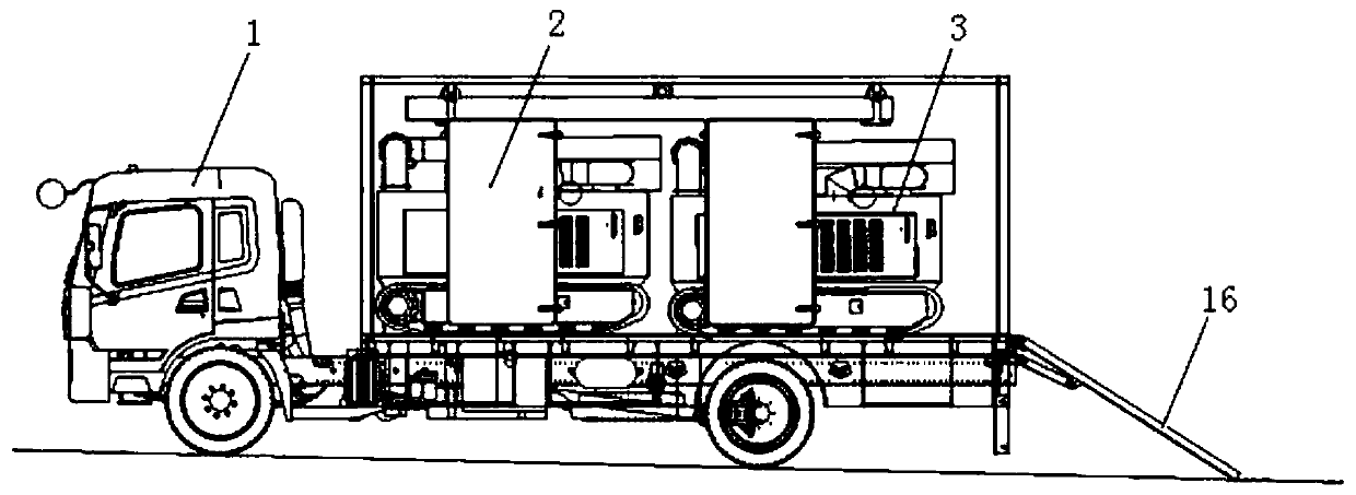 Movable type drainage vehicle