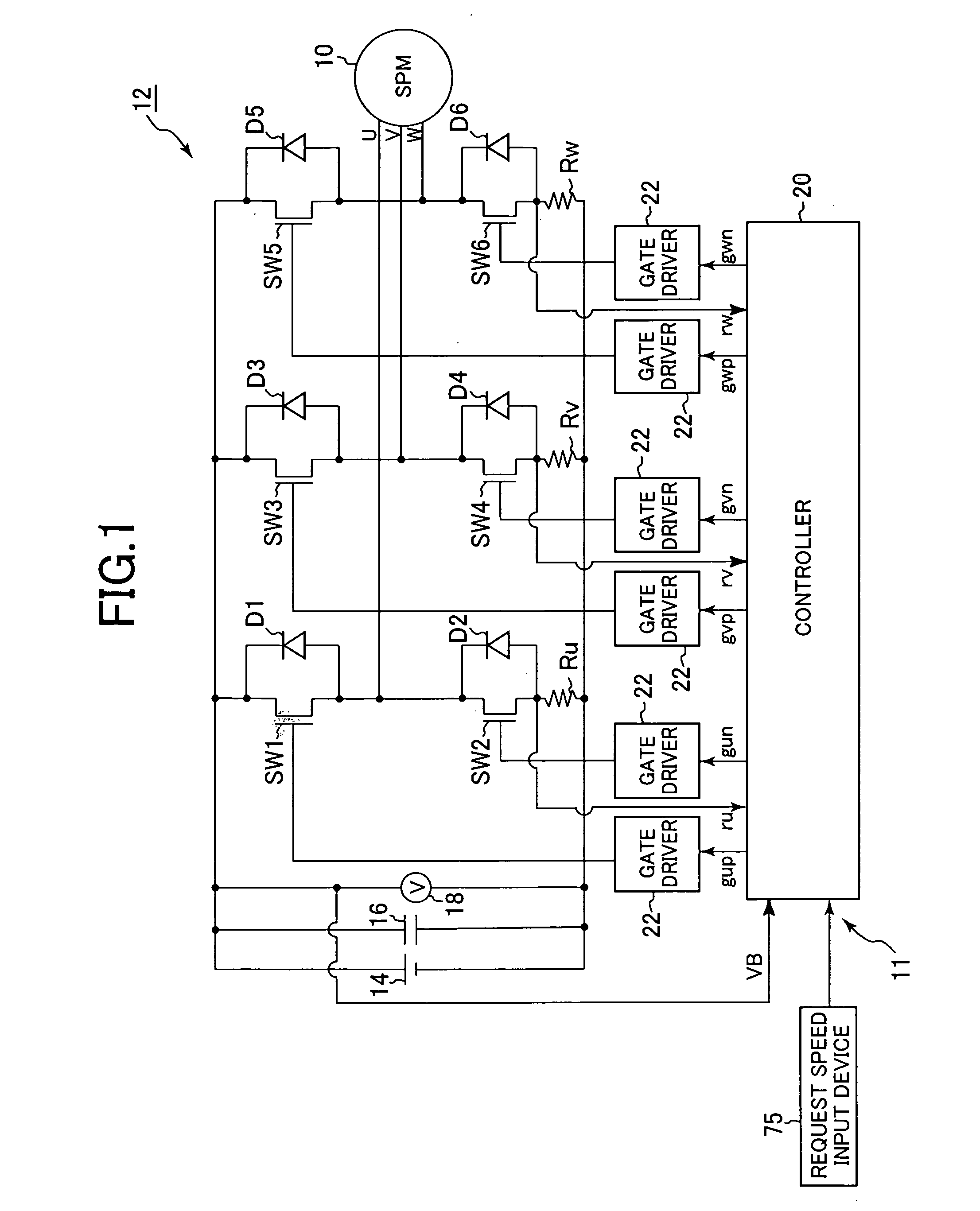 Control system for multiphase rotary machines