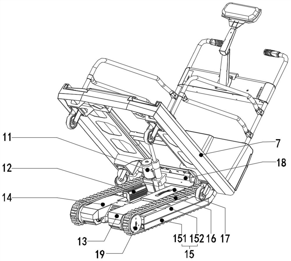 Method and device for climbing stairs with automatic steering adjustment