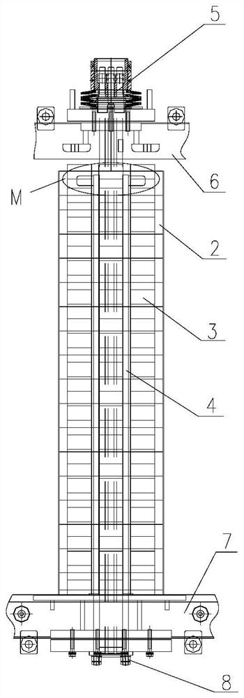 An internal support structure of an air-core coil