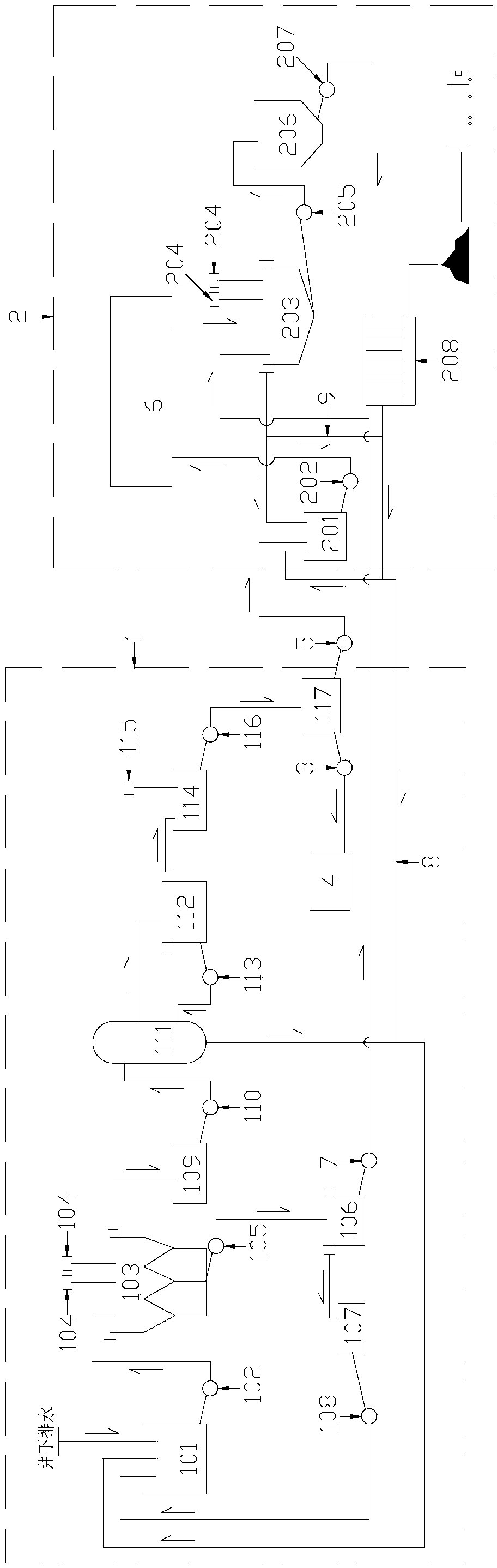 Combined water treatment method for mine-type coal preparation plant and mine water