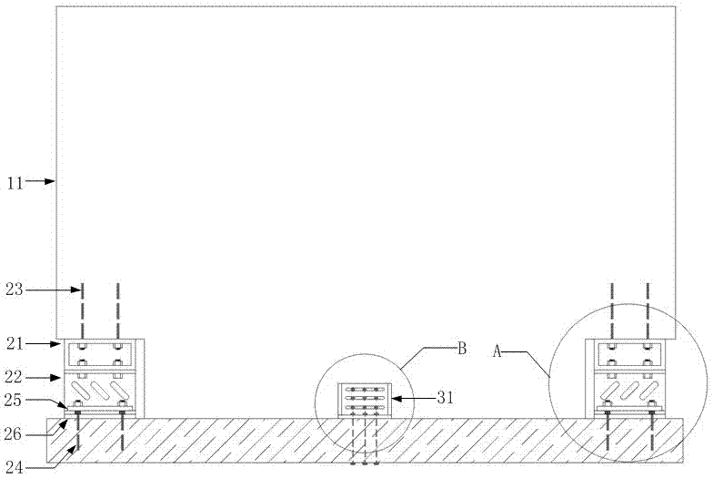 Orthogonal laminated wood shear wall with replaceable wall feet