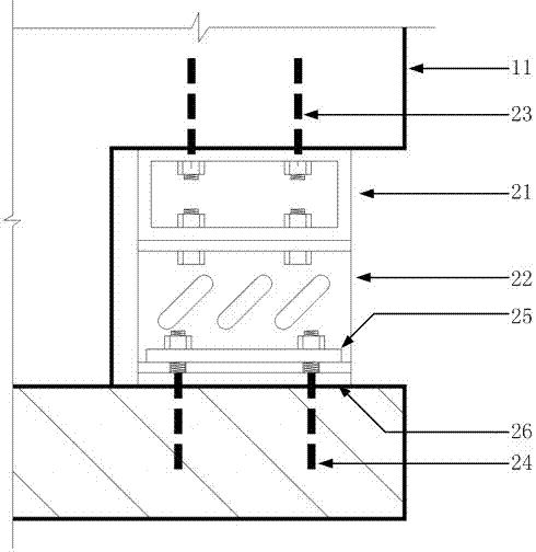 Orthogonal laminated wood shear wall with replaceable wall feet