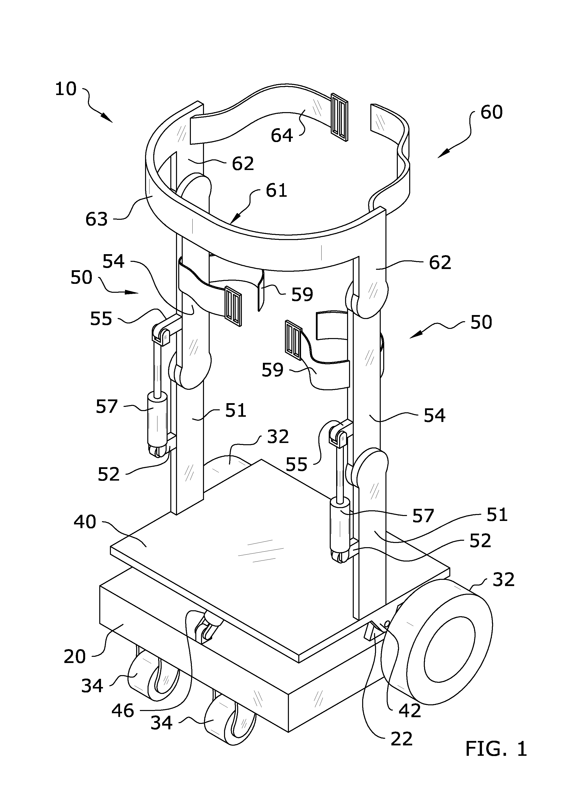 Mobile device for supporting a user in a standing, sitting, or kneeling position