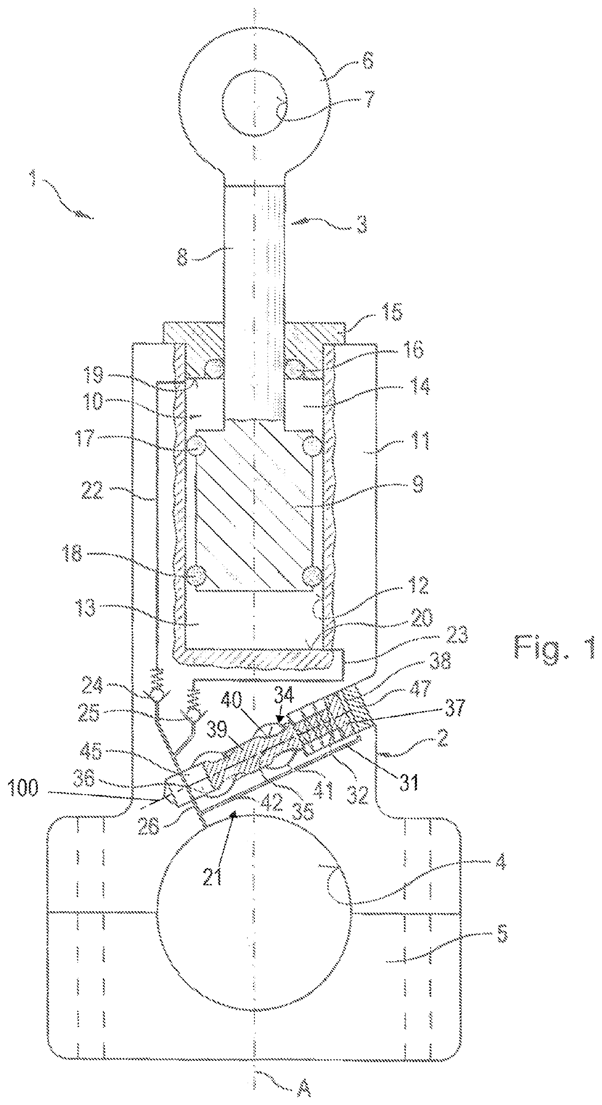 Hydraulic control valve for a longitudinally adjustable connecting rod with an end-face control piston