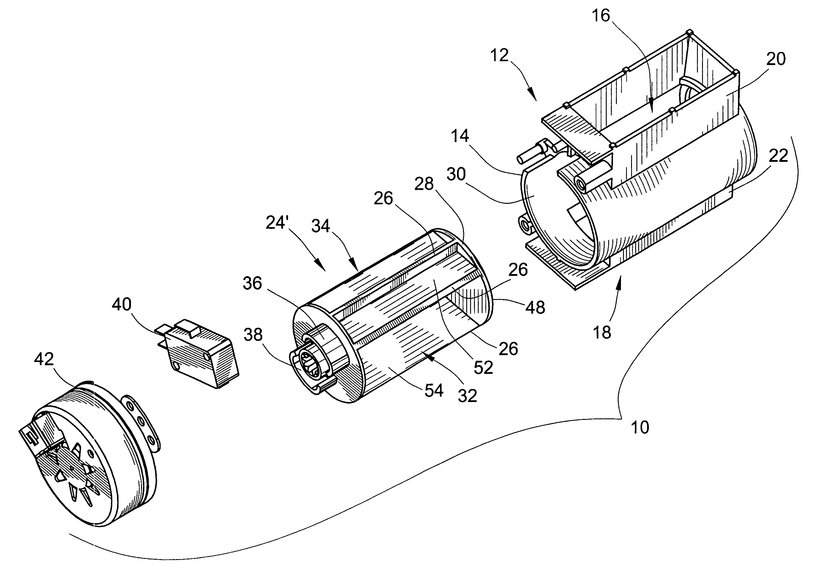 Flow-through rotary damper providing compartment selectivity for a multi-compartment refrigerator