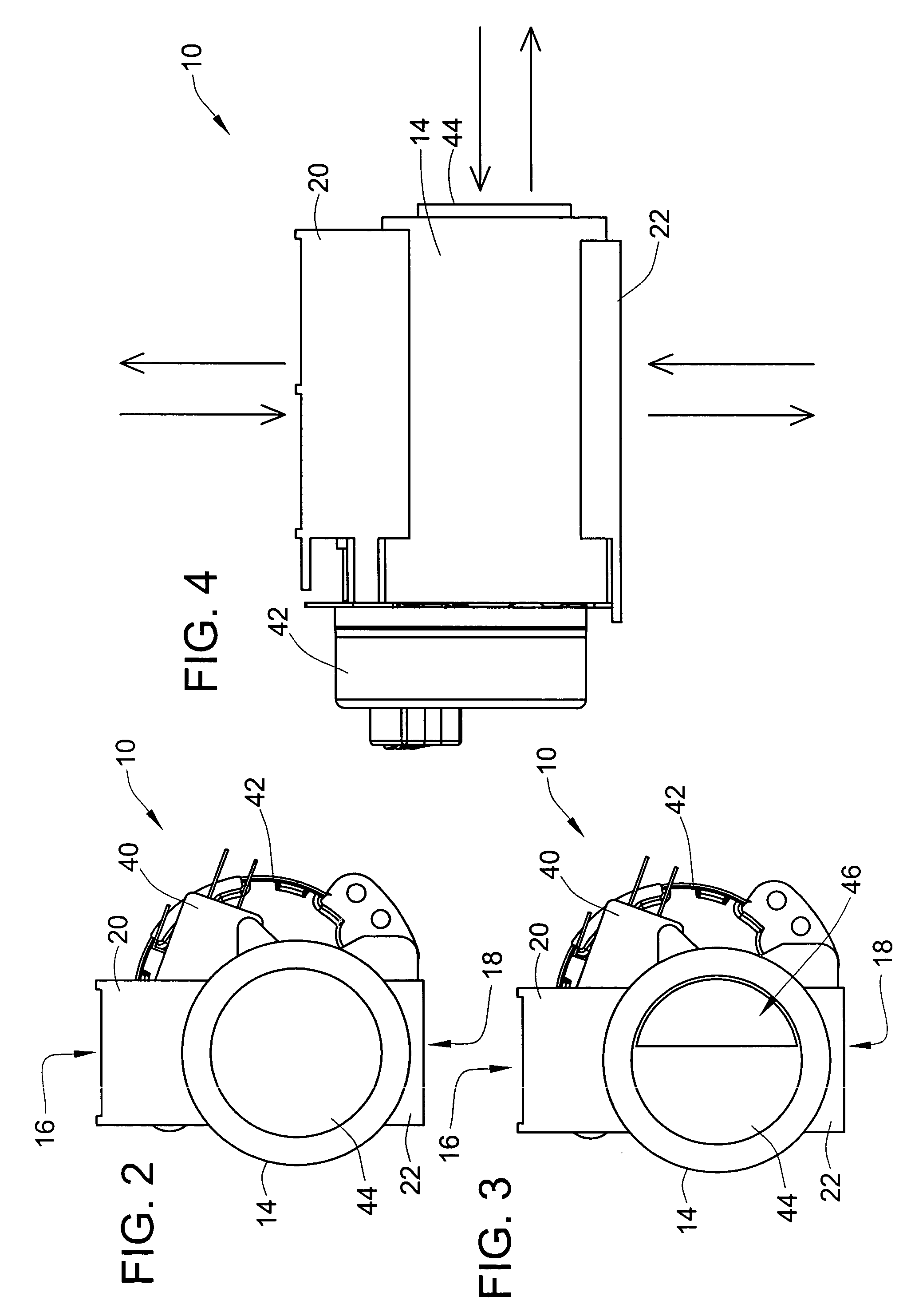 Flow-through rotary damper providing compartment selectivity for a multi-compartment refrigerator