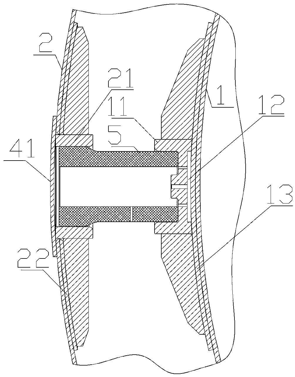 Cryogenic storage tank with axial load bearing and limiting functions