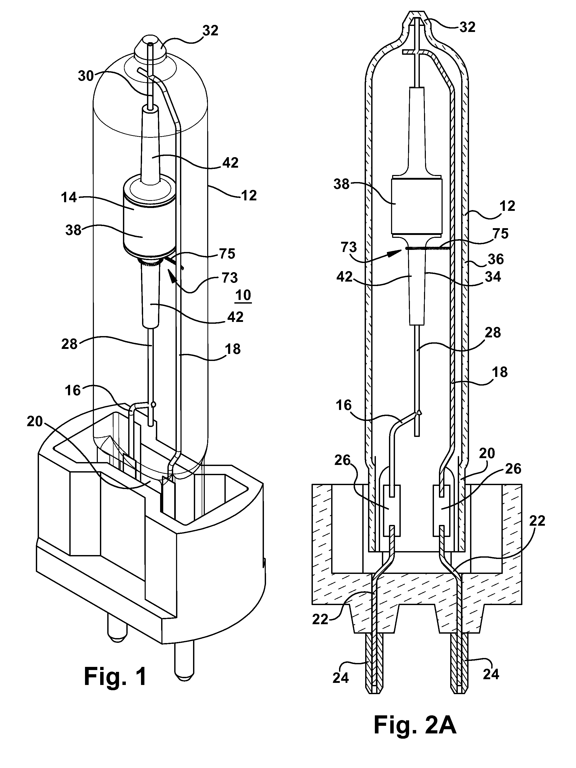 High intensity discharge lamp with coiled wire ignition aid