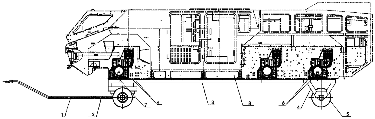 Turnover trolley for vehicle body and frame integrated structure