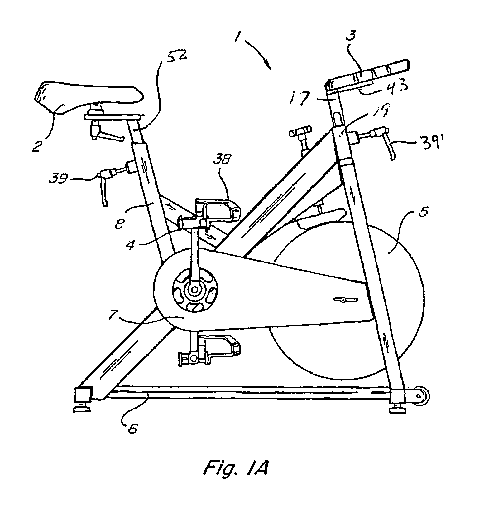 Adjustable stationary exercise bicycle