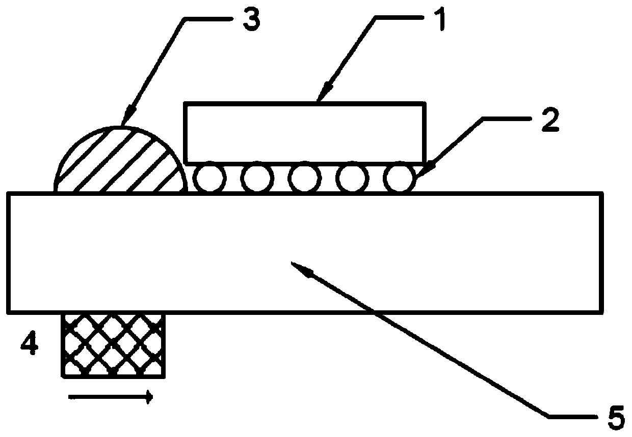 Electronic packaging device and underfilling method